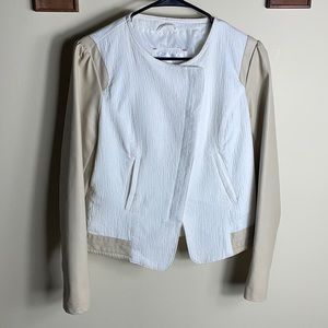 Target Xhilaration White and Beige Vegan Leather Jacket